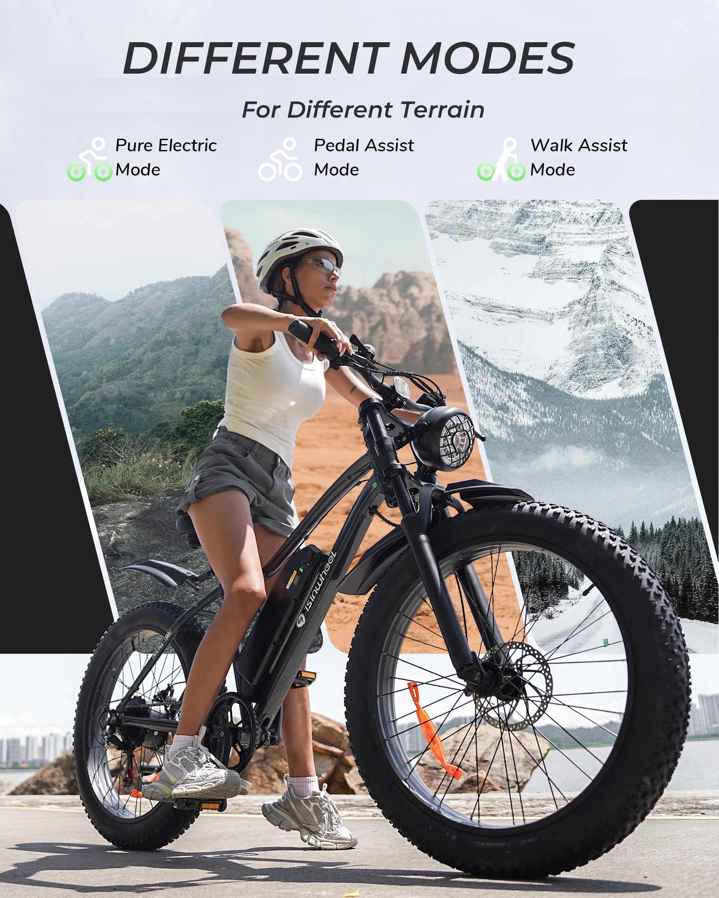 Isinwheel M10PLUS Adult Electric Bicycle 500W 48V 13Ah Battery 26 Inch Off Road Tires Off Road Electric Bicycle