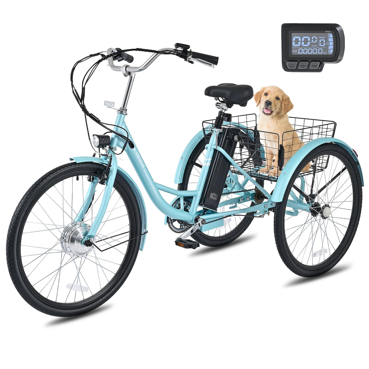 Electric Tricycle for Adults 24 Inch 26 Inch Electric Trike with 250W Motor UL Certified 36V 13Ah Battery 3 Wheel Electric Bicycle