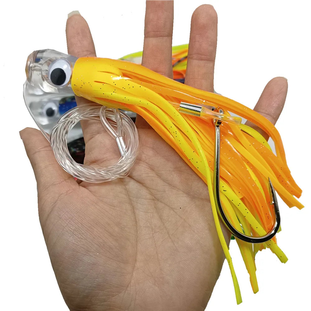 Kmucutie Fully Rigged Marlin Lures 6pcs/pack 6.5inch/9inch Tuna Kingfish Big Game Trolling Fishing Lures