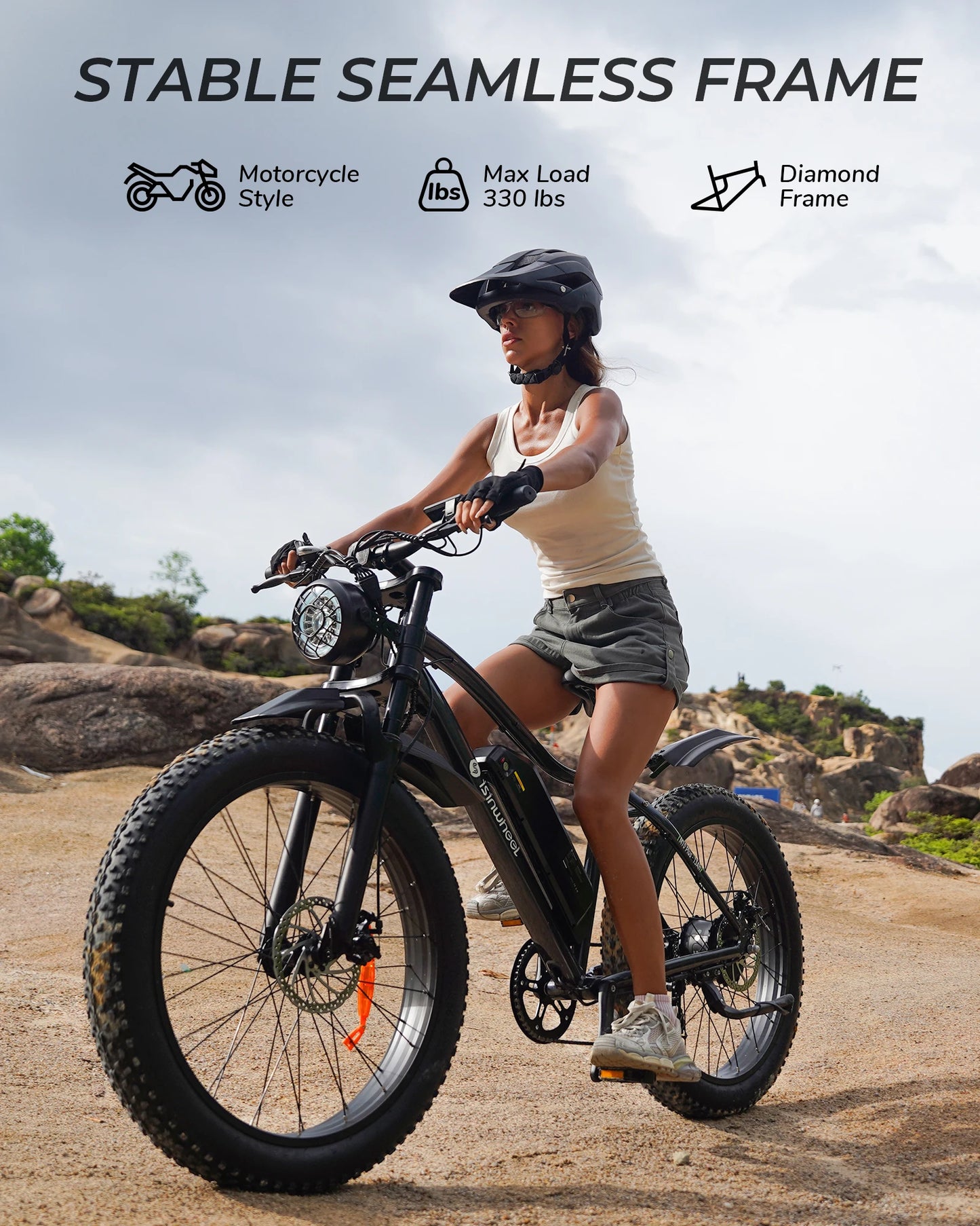 Isinwheel M10PLUS Adult Electric Bicycle 500W 48V 13Ah Battery 26 Inch Off Road Tires Off Road Electric Bicycle