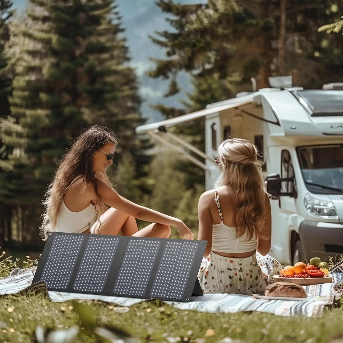 40W Foldable Solar Panel USB QC3.0 USB-C Output Portable Waterproof Battery Charger for Power Station Outdoor Camping Hiking