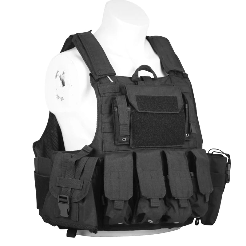 LQARMY Men Tactical Vest 1000D Quick Release Plate Carrier Chest Rig Combat Armor Outdoor Hunting CS Training Airsoft Vest