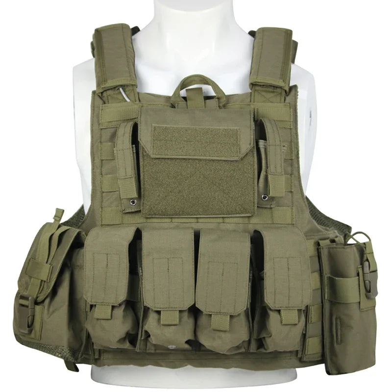 LQARMY Men Tactical Vest 1000D Quick Release Plate Carrier Chest Rig Combat Armor Outdoor Hunting CS Training Airsoft Vest