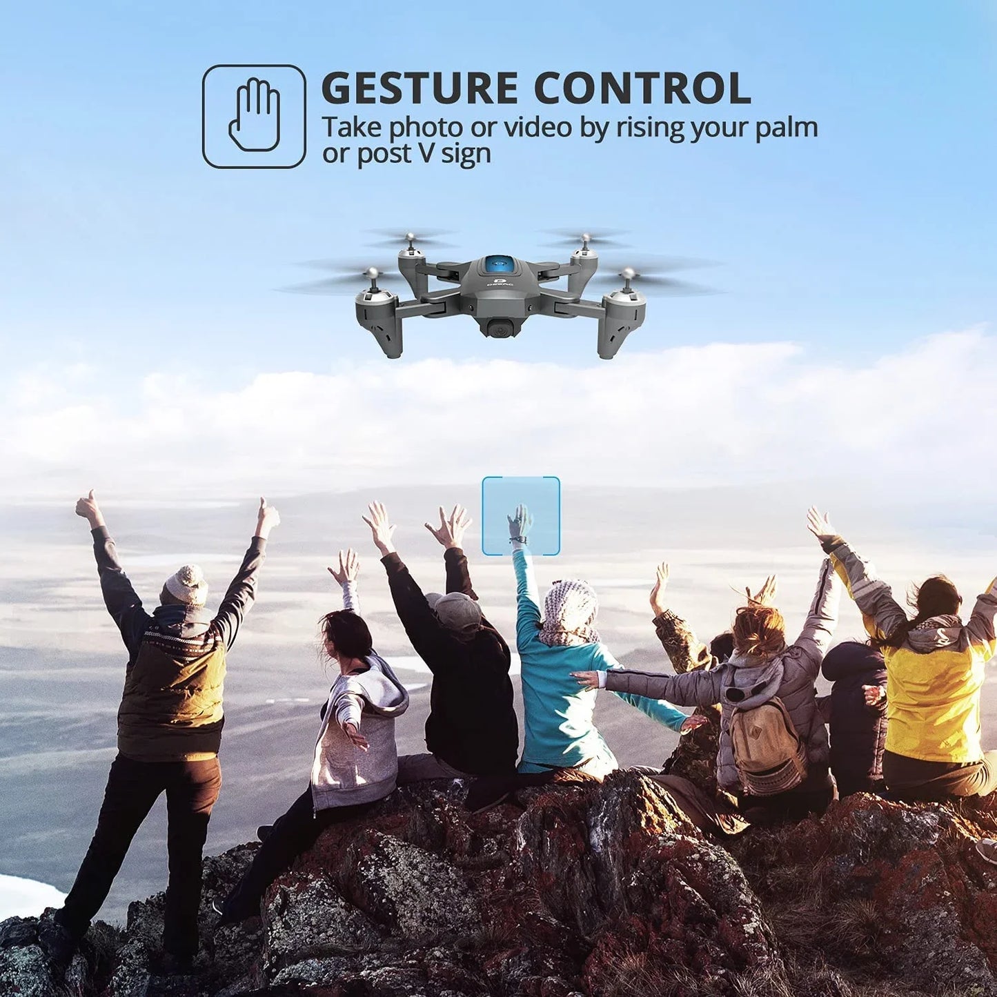 Deerc D10 Drone 1080P FHD FPV Gravity Control Altitude Hold Headless Mode Waypoints Case 2 Batteries