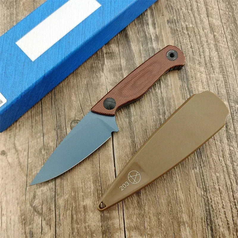 Straight BM 203BT Tactical Knife D2 Blade Linen Handle Portable Outdoor Camping Knife Gifts for Men