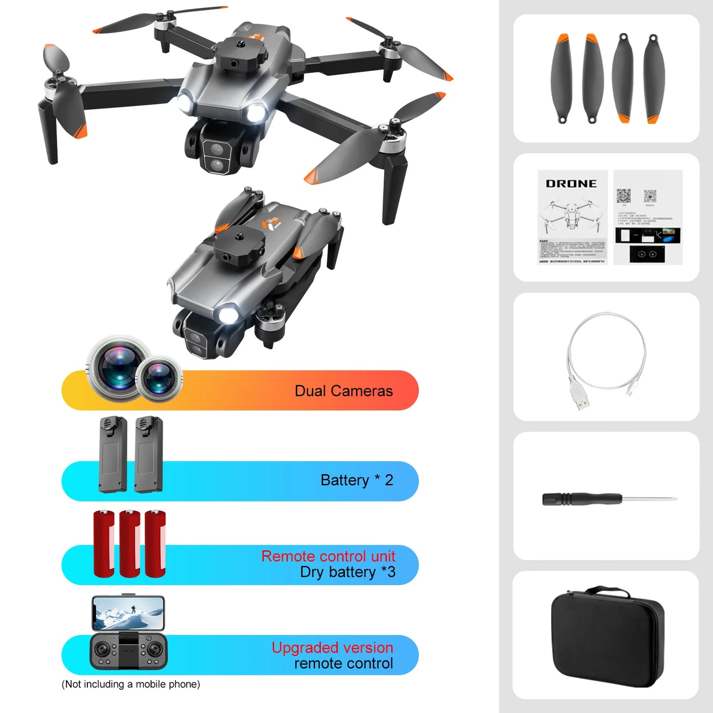 All Round Obstacle Avoidance S119 Quadcopter Drone with Optical Flow Positioning and Electronic Control Dual Cameras