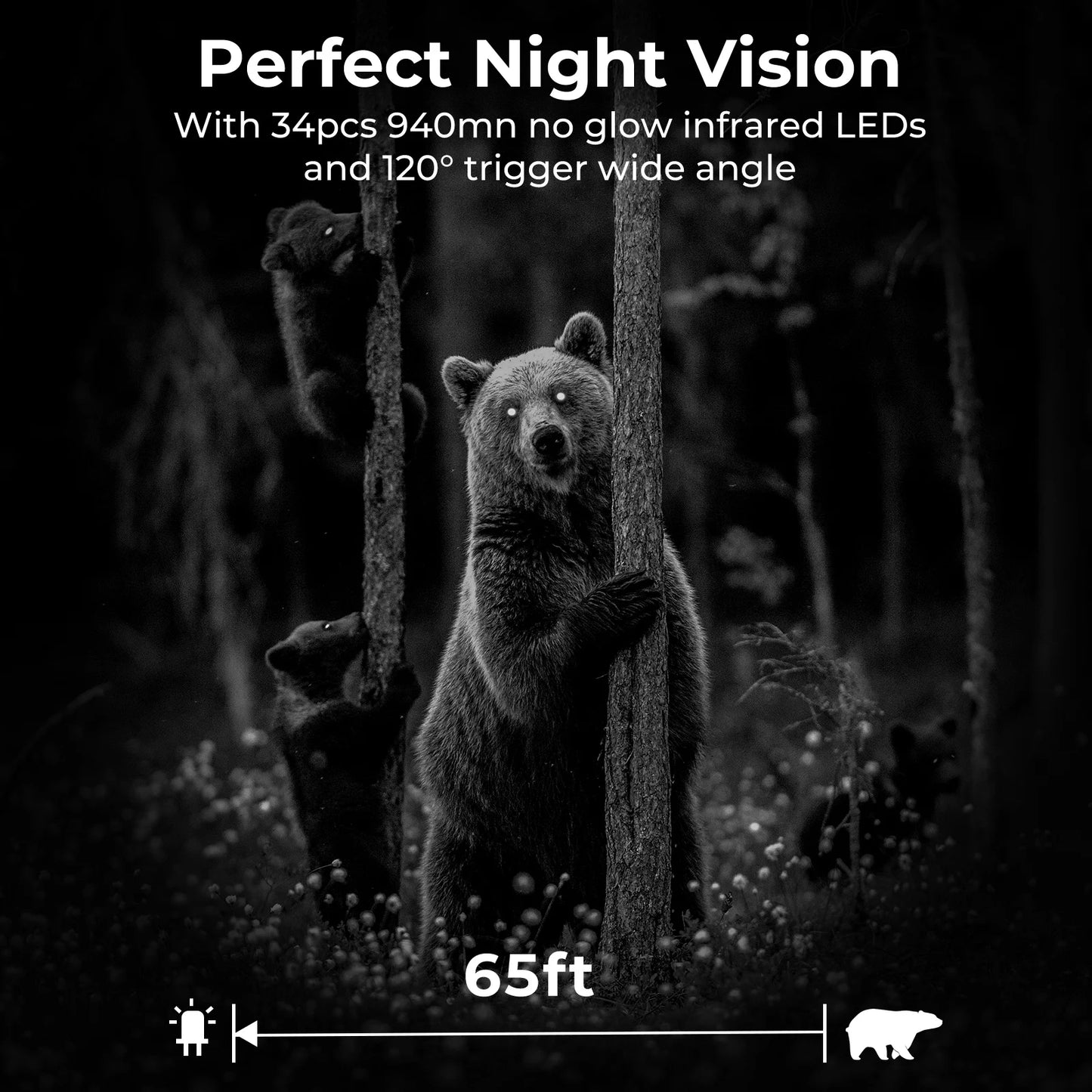 Trail Camera 4K 48MP WiFi Hunting Camera with 0.2s Trigger Time No Glow Infrared LED Night Vision Motion Activated