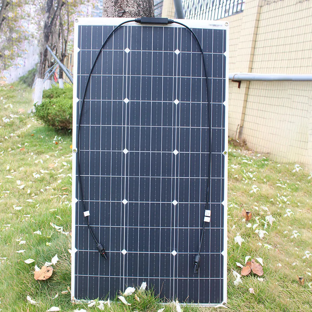 12V Flexible Solar Panel Kit 100W 200W Monocrystalline Waterproof Solar Charge Controller for RV Camping Outdoor