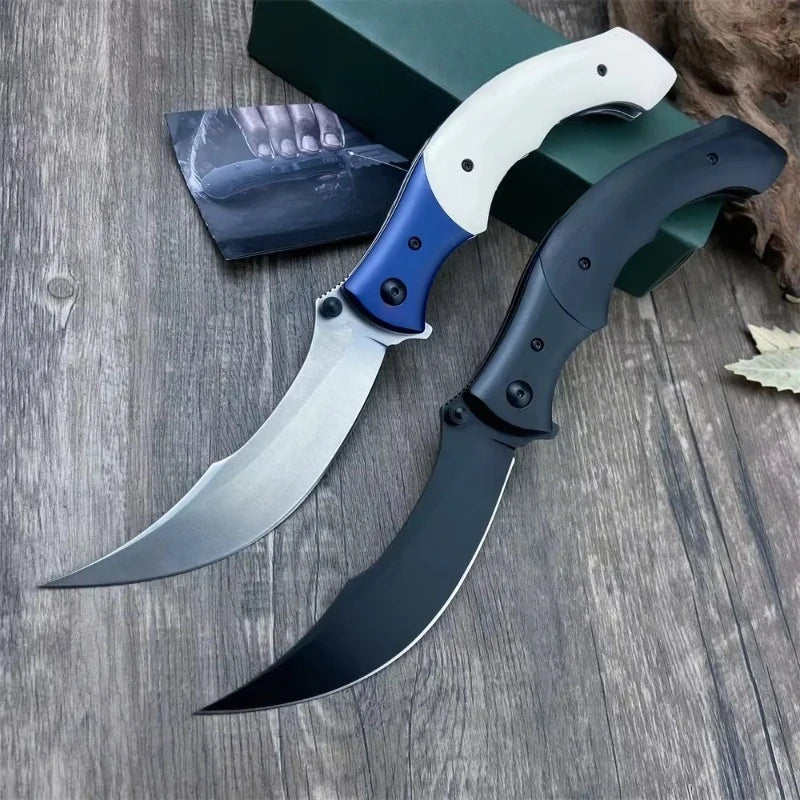 CR 7471 Folding Pocket Knife 8Cr13Mov Blade Resin Wooden Handle Camping Outdoor Hunting Self Defense Survival EDC Tool