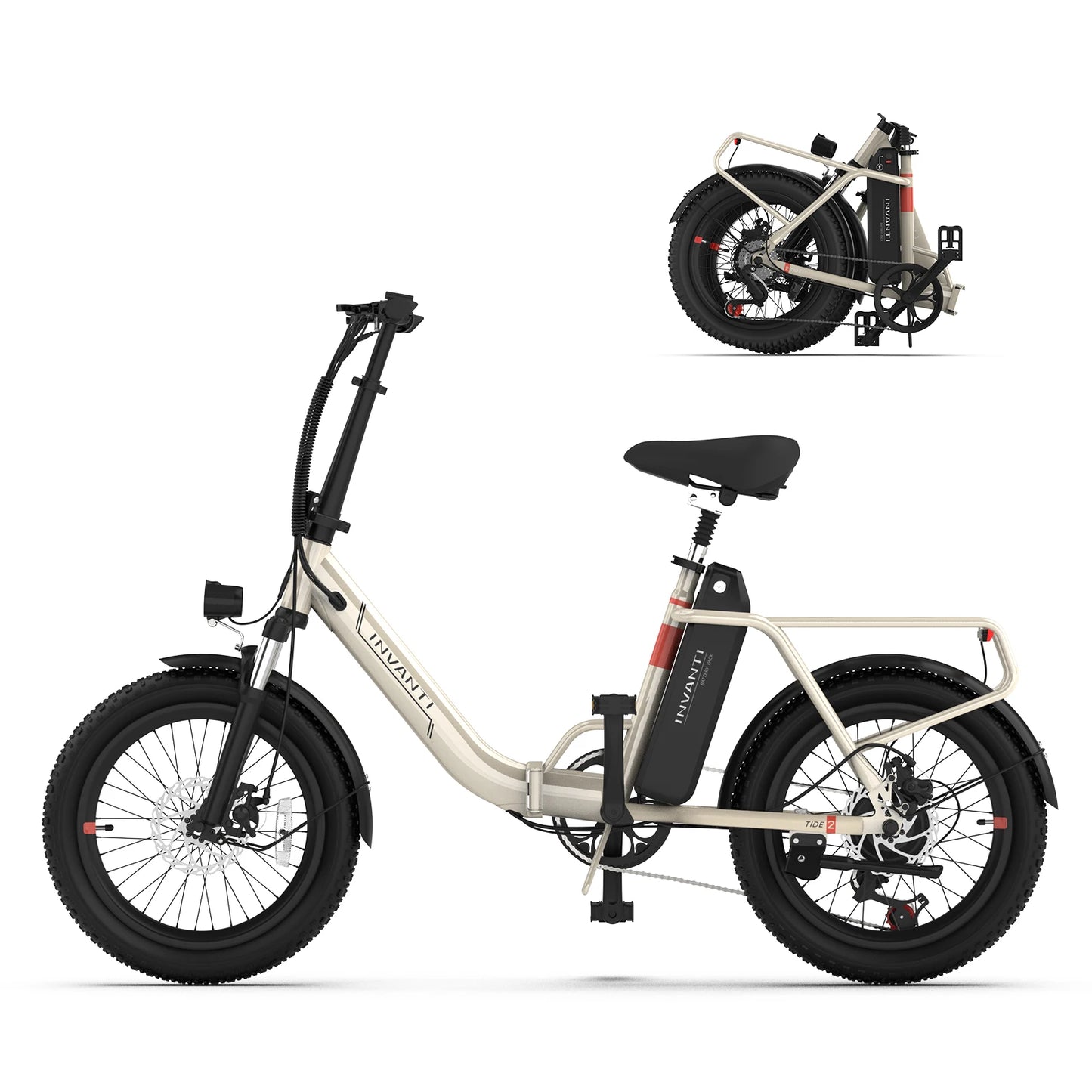 Invanti Tide2 20 Inch Folding Electric Bike 500W Motor 48V 10.4Ah Battery