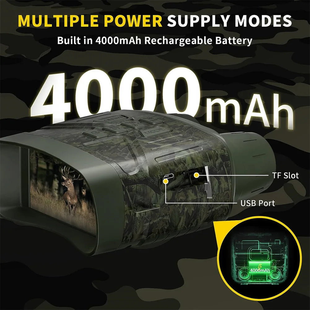 4K Night Vision Binoculars 5X Digital 800m Infrared Telescope Goggles for Hunting and Camping Video Recording