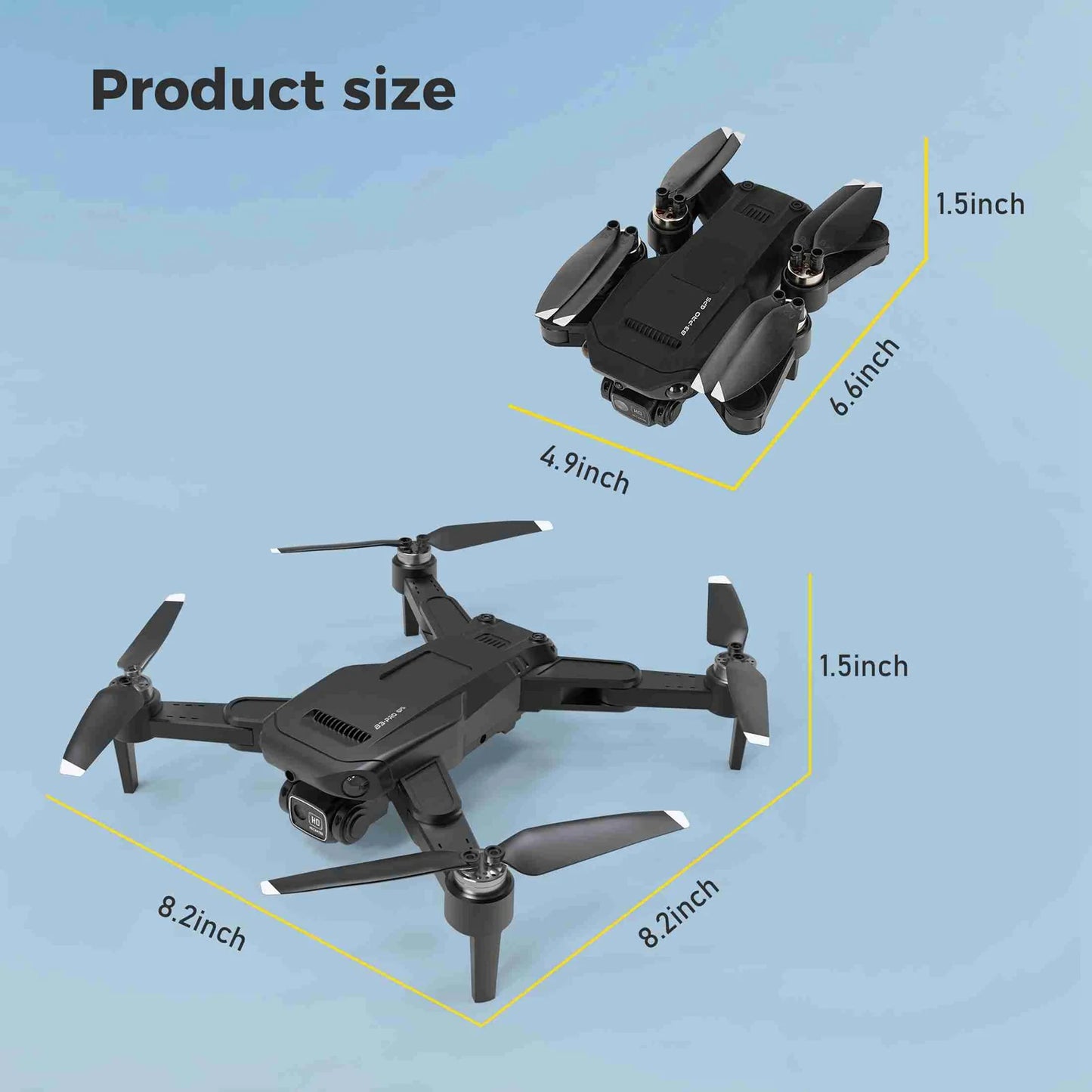 RC Drone Brushless Motor GPS Quadcopter with Remote Controller and 2 Batteries Long Flight Time