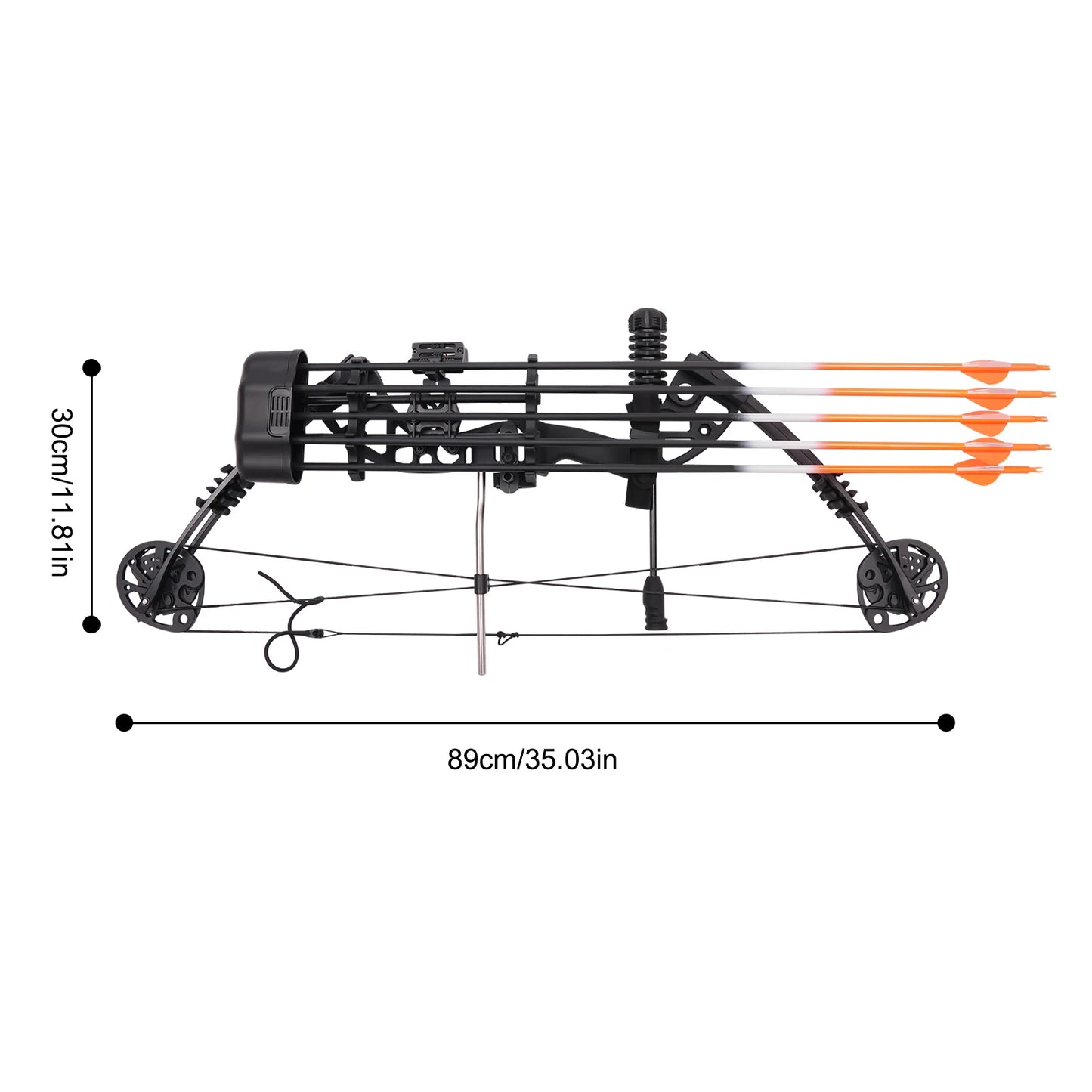 Durable Compound Bow Set 30-60 Lbs Adjustable Draw 5-Pin Sight 12 Arrows Target Paper for Hunting and Practice