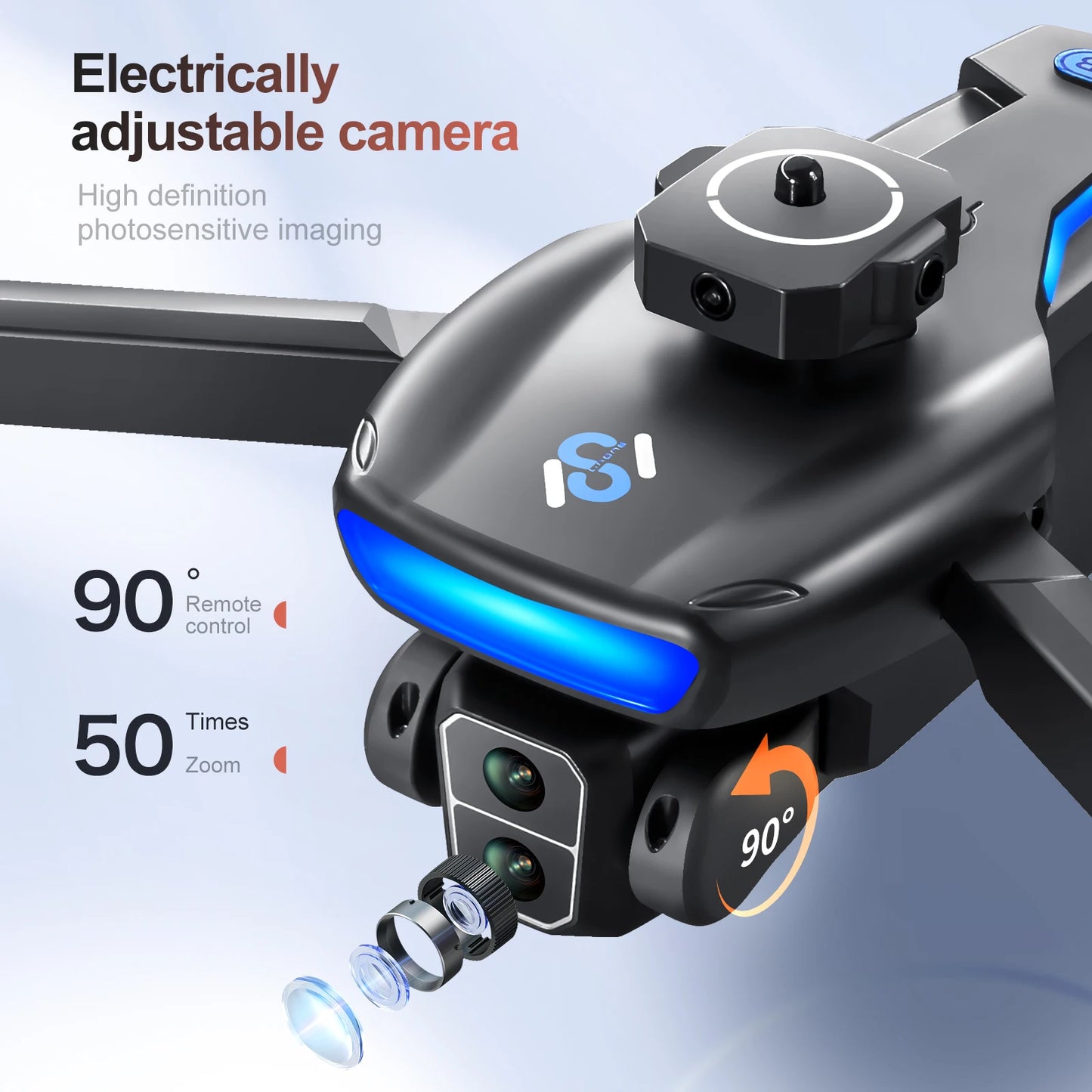 Long Endurance Brushless Drone Dual Cameras Brushless Motor Foldable Quad Obstacle Avoidance 5.9 Inch LCD Remote Controller
