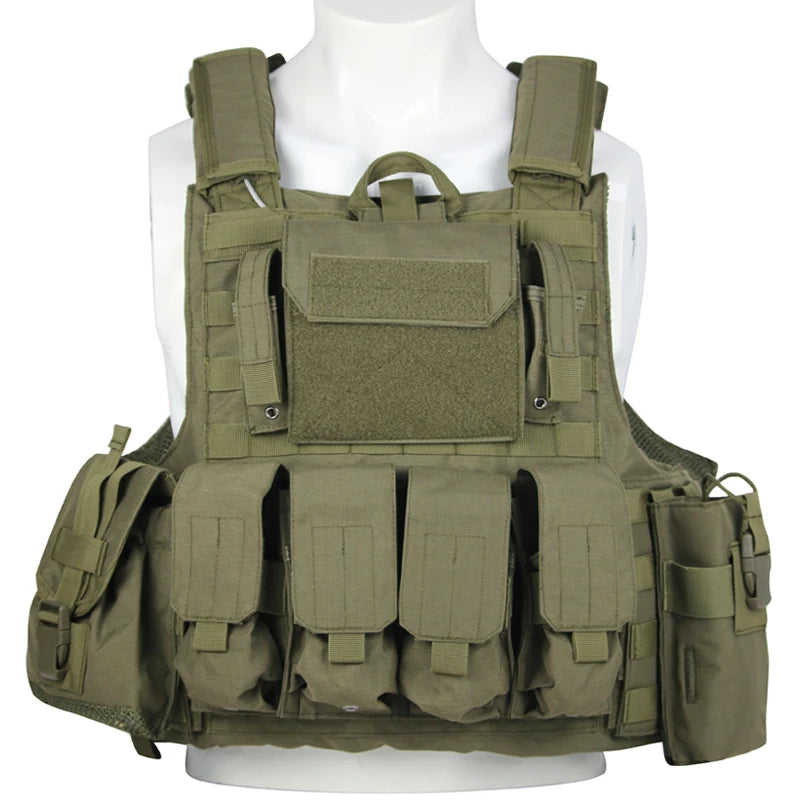 LQARMY Men Tactical Vest 1000D Quick Release Plate Carrier Chest Rig Combat Armor Outdoor Hunting CS Training Airsoft Vest