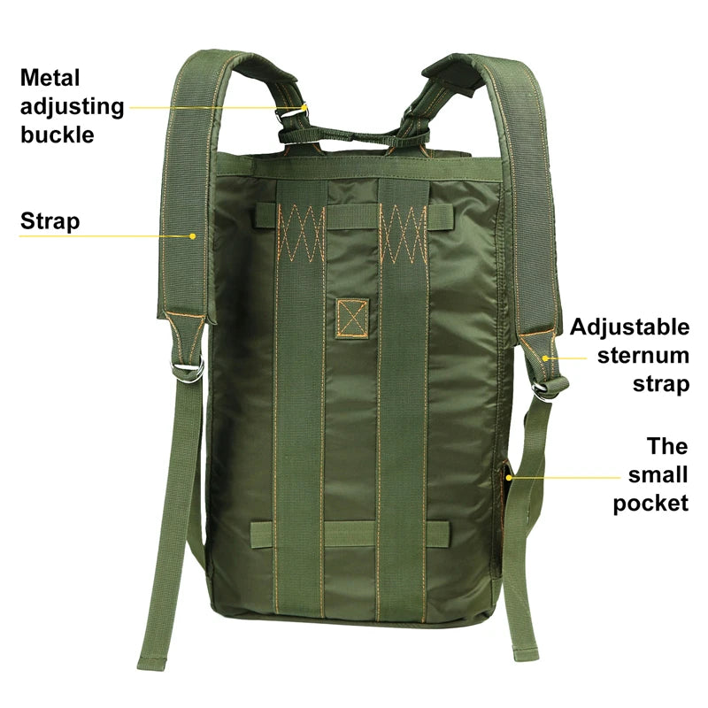 Durable All Purpose Backpack Lightweight Carryall Parachute Bag For Outdoor Hunting Hiking School Travel