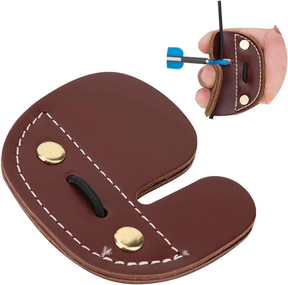 VGEBY Archery Finger Guard Leather Finger Tabs for Traditional Recurved Bow Artificial Finger Protection