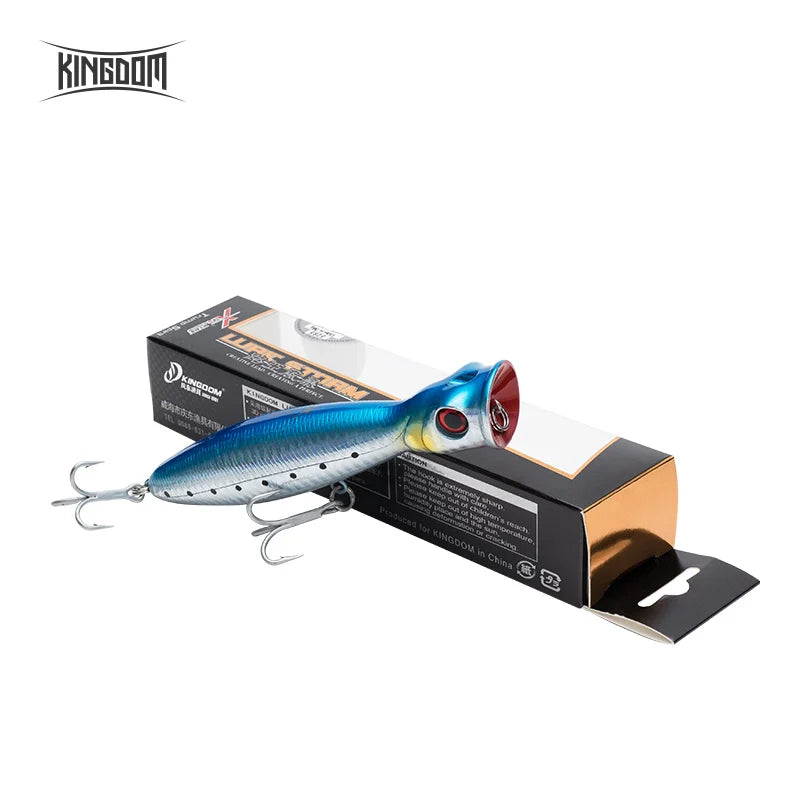 Kingdom Fishing Lures 3/5 Pcs TopWater Popper Professional Hard Artificial Baits 8cm 10cm 13cm Floating Wobblers Fishing Baits