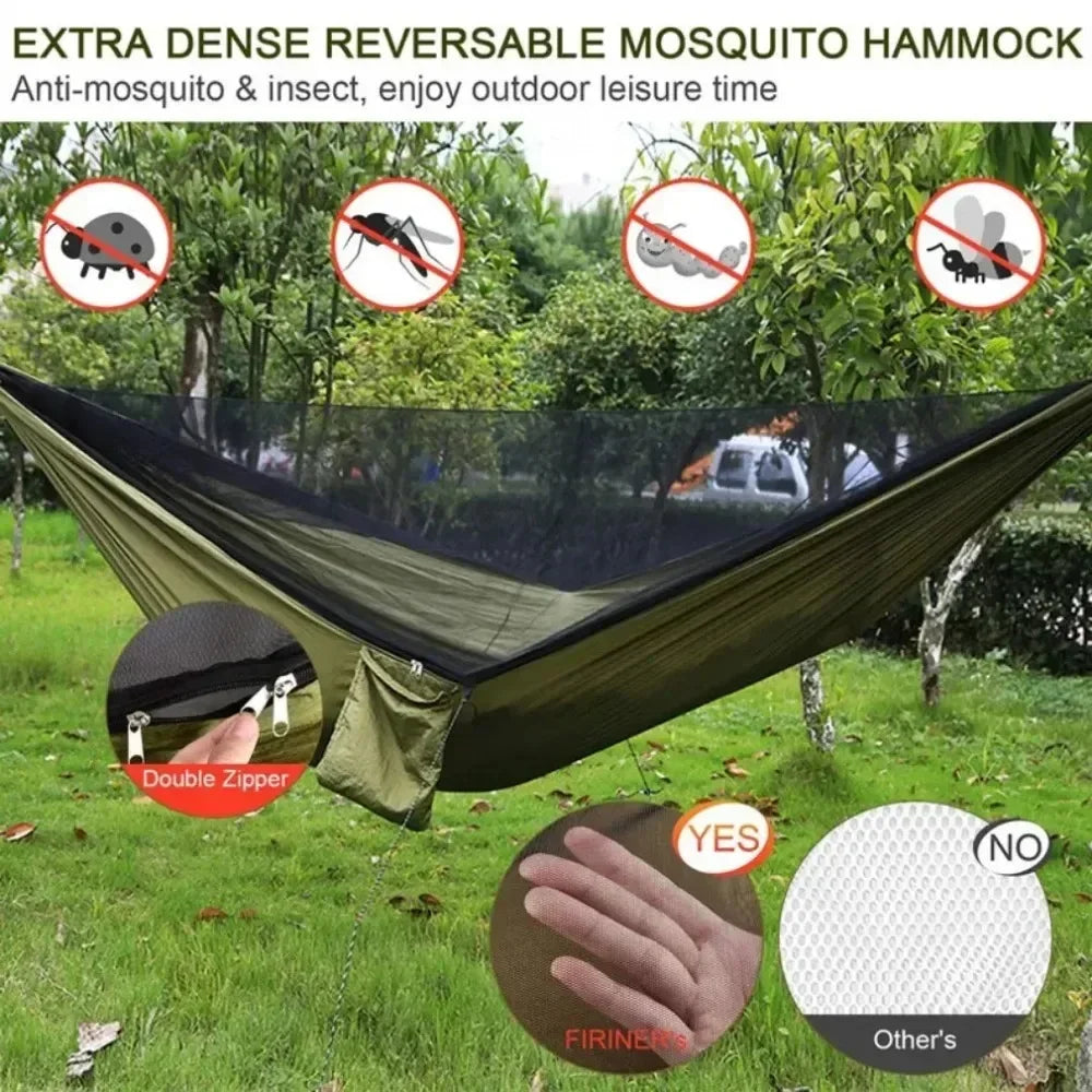 Camping Hammock with Mosquito Net and Sleeping Tent Lightweight Portable Outdoor Furniture for Garden