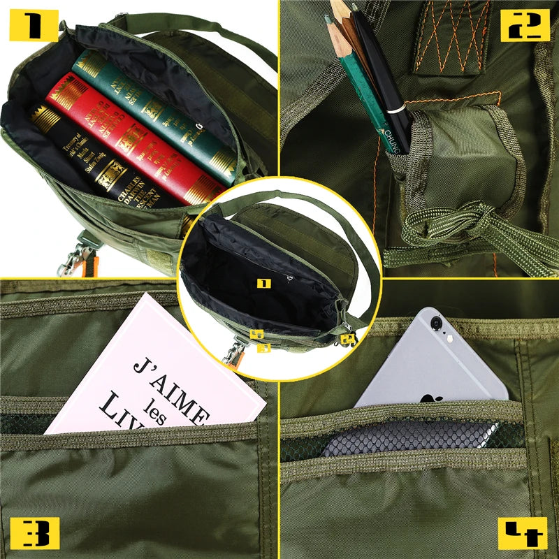Tactical Shoulder Sling Bag Nylon Waterproof Outdoor Chest Pack for Men Trekking Camping Daypack