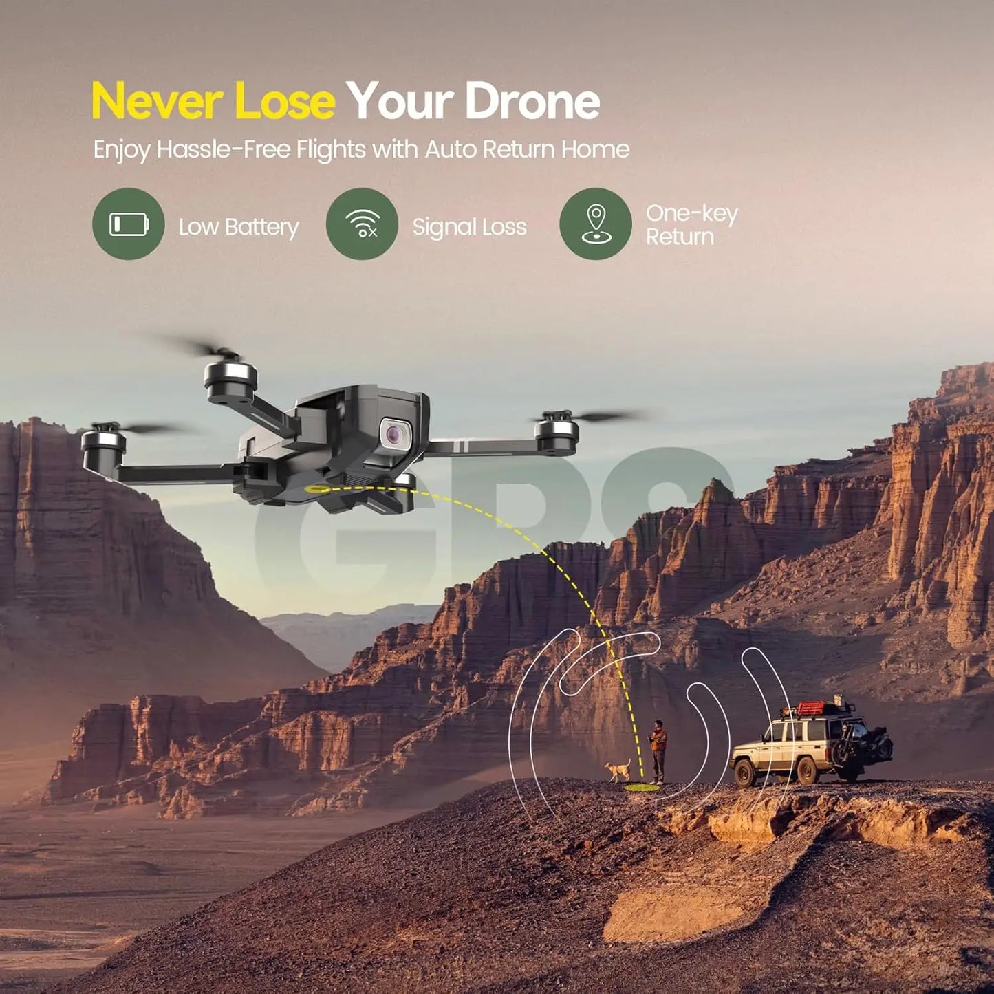 HolyStone HS720 GPS Drone 4K UHD 52 Minute Flight Foldable Brushless Auto Return Follow Me