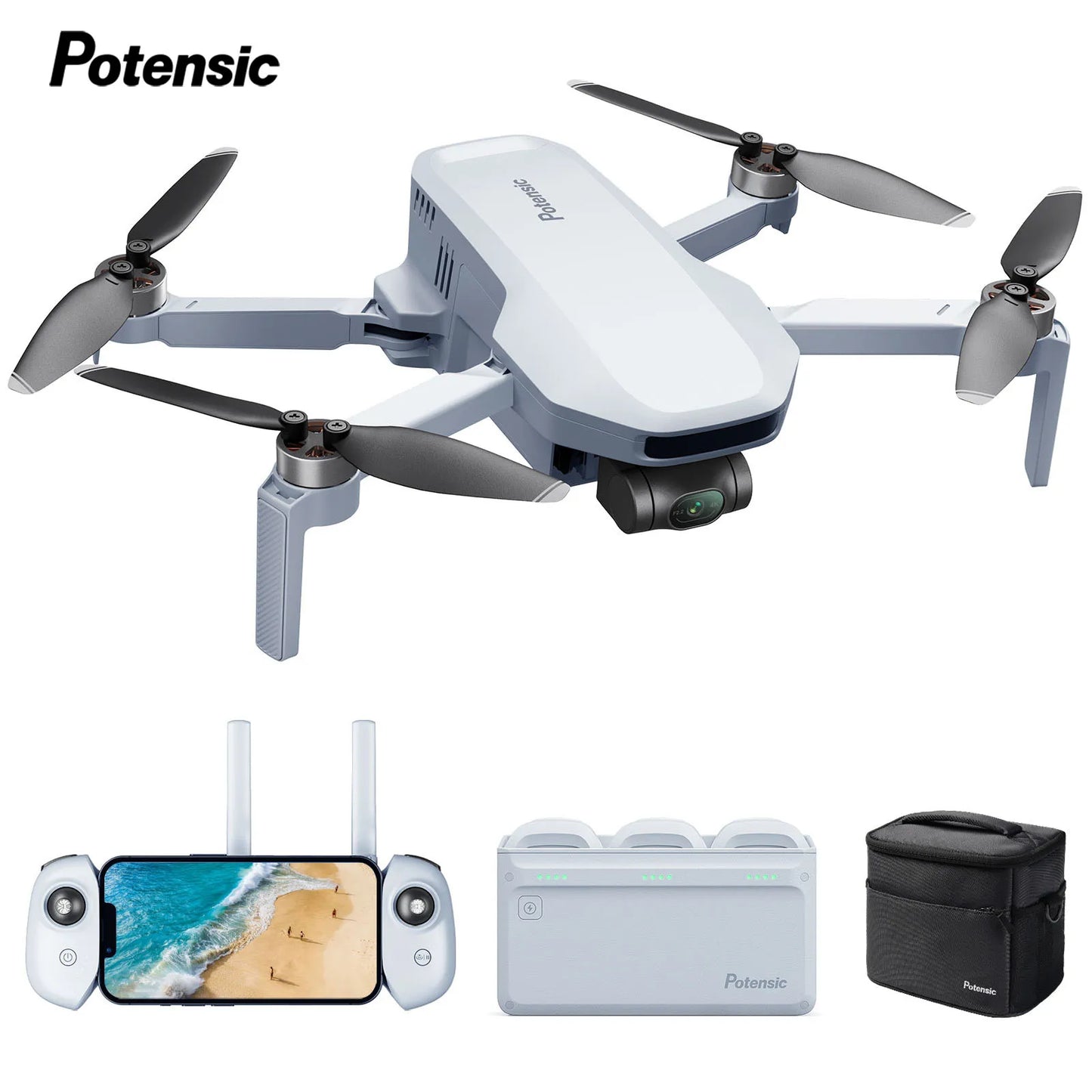 Potensic C0 Mini Drone 3 Axis Gimbal 6KM GPS 4K Professional Camera Quadcopter for Travel Gifts
