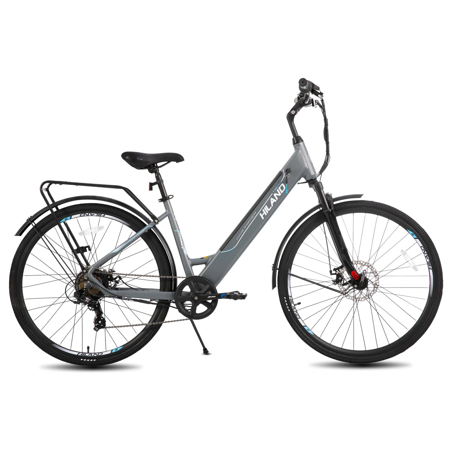 HILAND Electric Road Bike with Detachable Lithium Battery and LCD Display for Commuting 250W Aluminum Alloy Frame