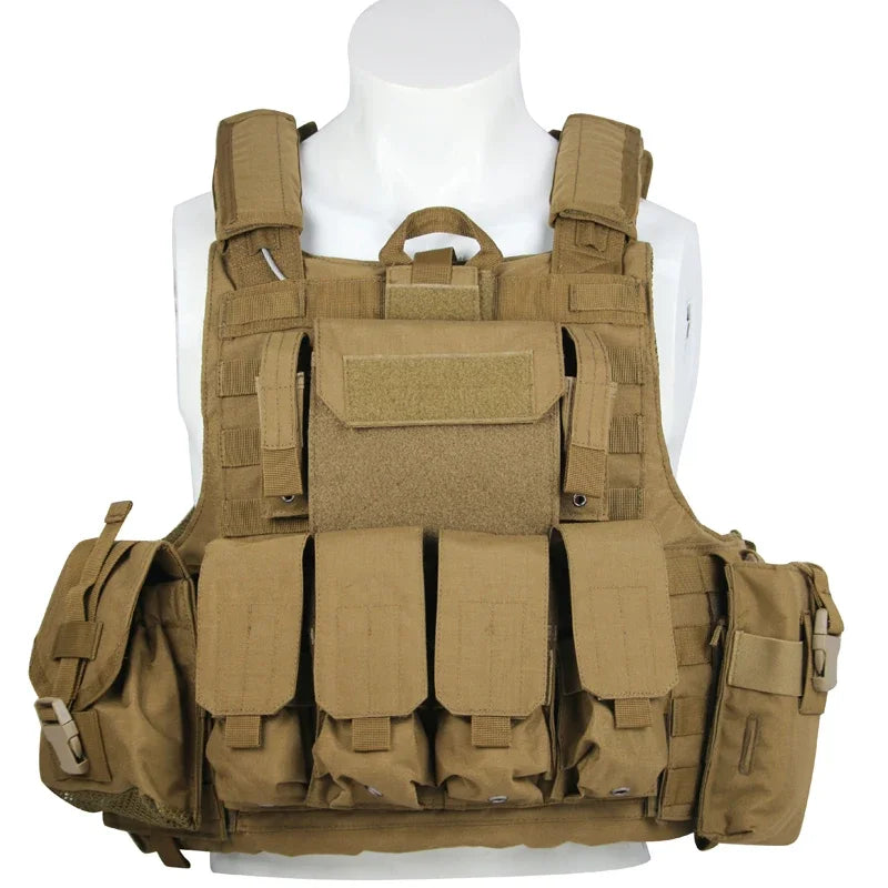 LQARMY Men Tactical Vest 1000D Quick Release Plate Carrier Chest Rig Combat Armor Outdoor Hunting CS Training Airsoft Vest