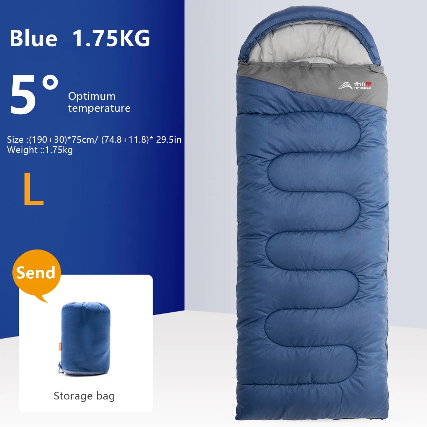 BISINNA Ultralight Waterproof Camping Sleeping Bag Warm Envelope Backpacking for Adults Hiking and Traveling