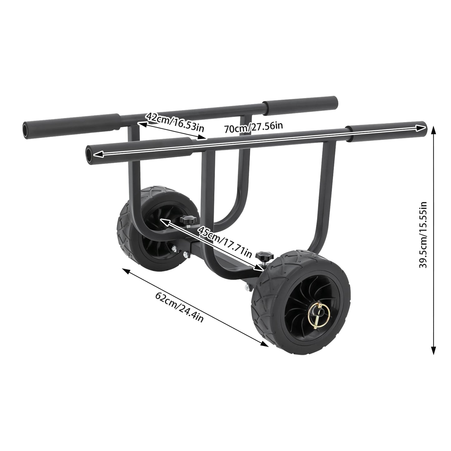 220.46 Pounds Stainless Steel Boat Dolly Cart Transport Carrier for Small Boats Up to 16.54 Inches Wide Fishing Boats and Kayaks