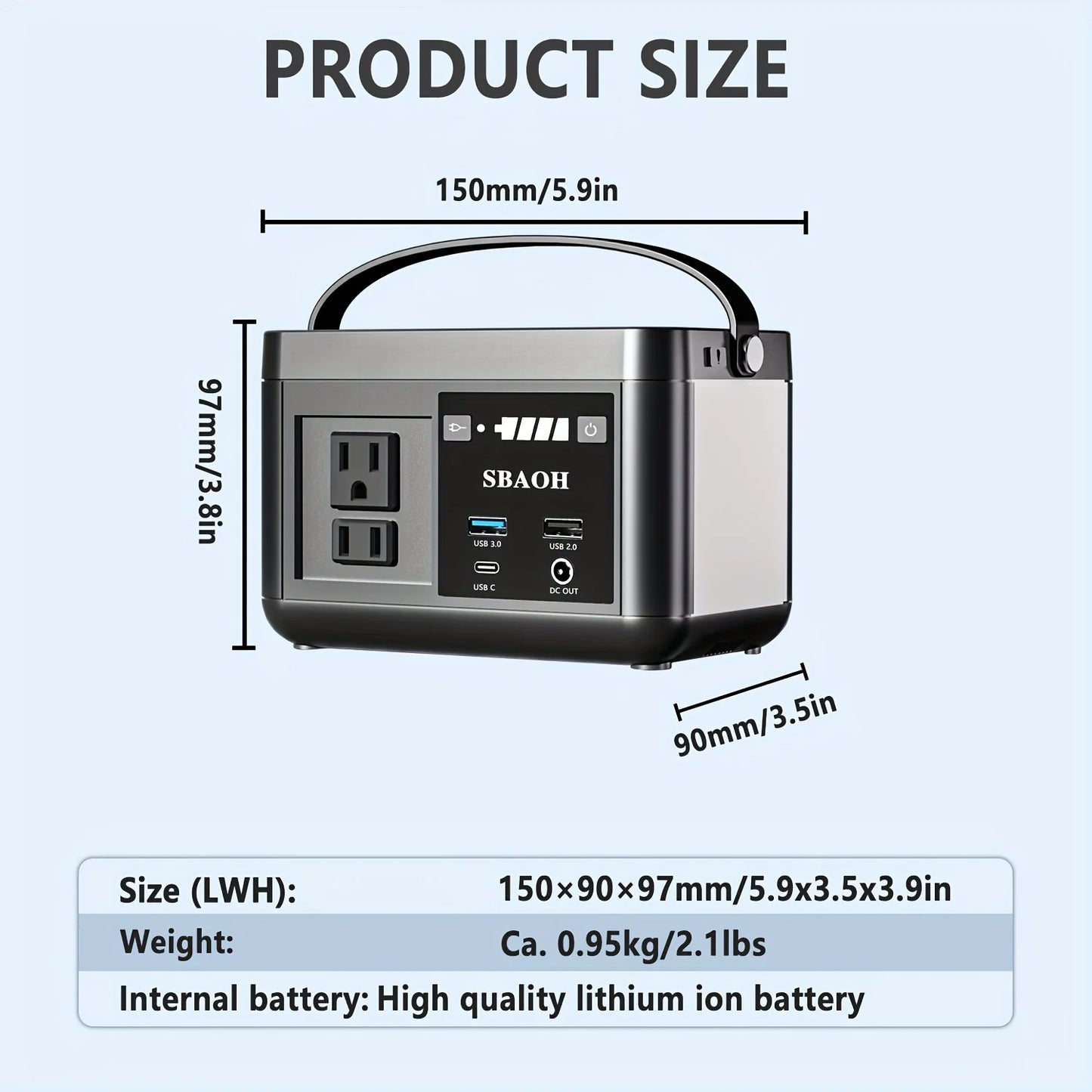 Portable Power Station P86 88.8Wh LiFePo4 Battery with 120W AC Outputs Solar Generator for Travel and Camping