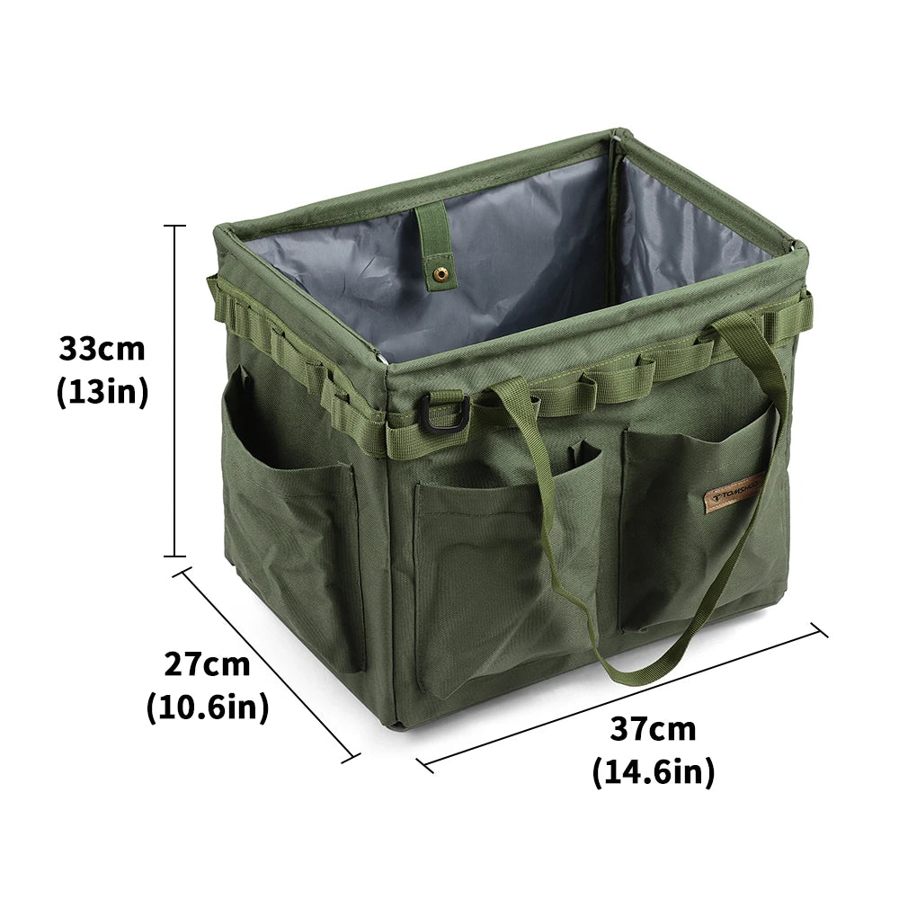 Camping Cooking Utensil Storage Box Large Capacity Collapsible Tool Bag for Outdoor Hiking Fishing