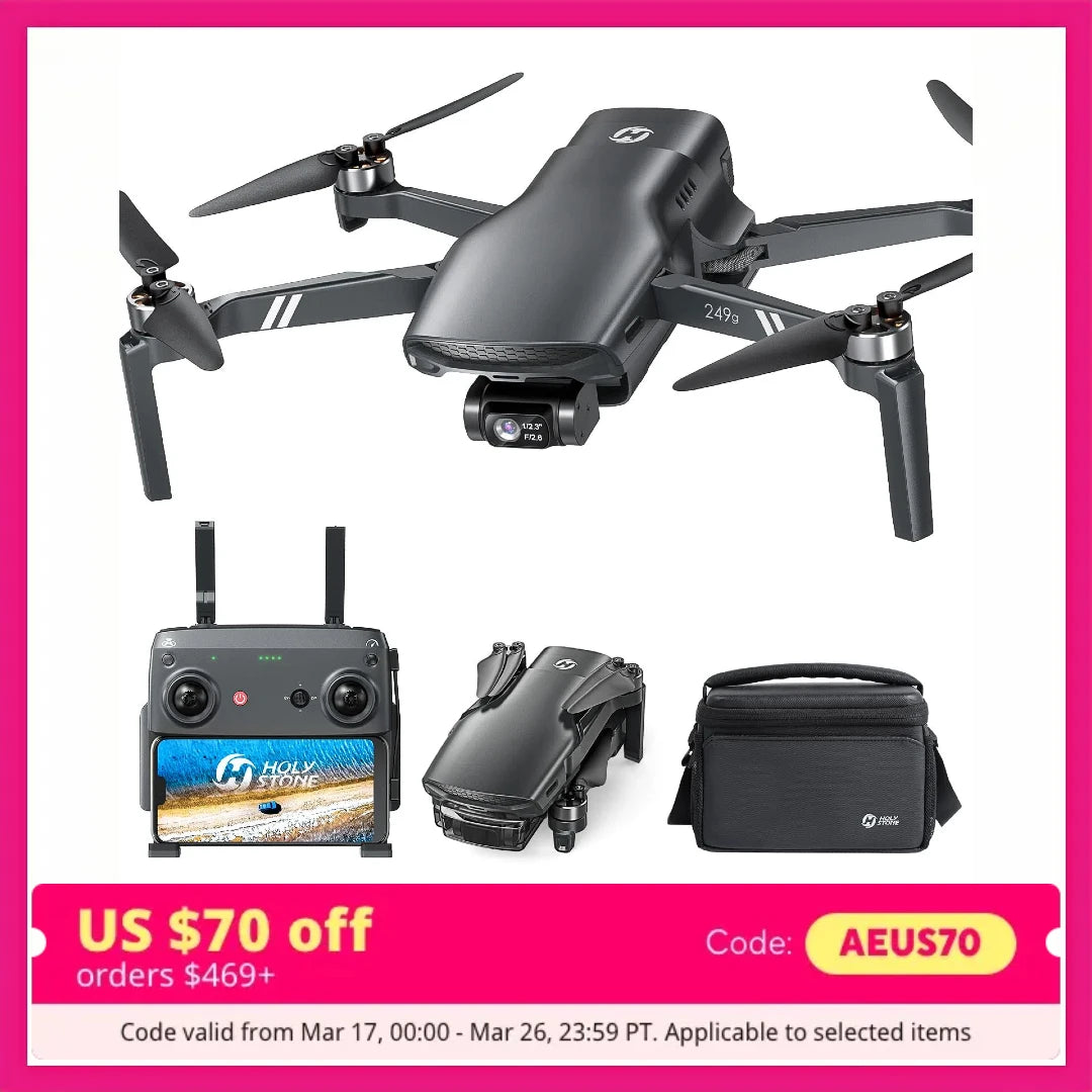 Holy Stone HS900 249g GPS Drone with 4K Camera and 3-Axis Brushless Gimbal for Aerial Photography