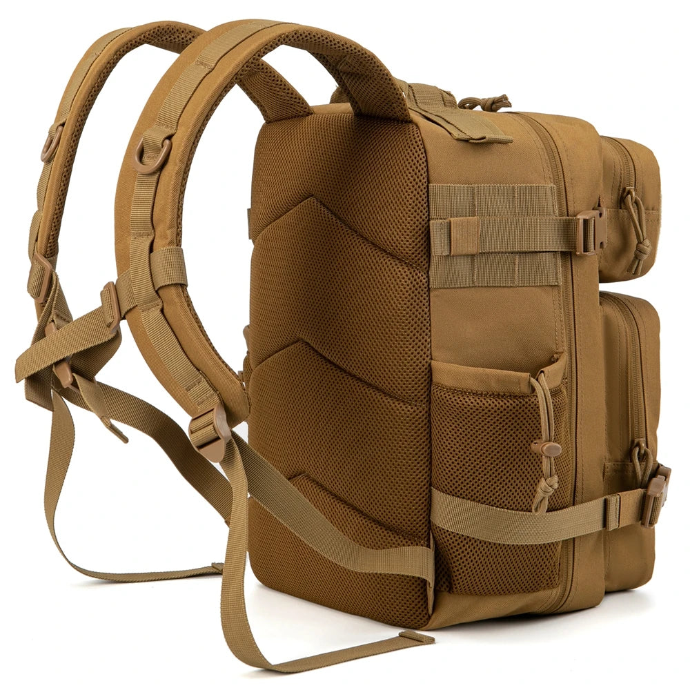 25L Gym Tactical Backpack for Men Survival Laser Cut Molle Daypack Small Bug Out Bag Hunting Rucksack with Dual Cup Holders