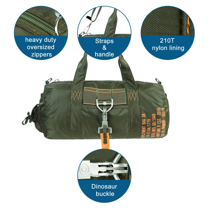 LQARMY Tactical Parachute Sport Duffle Bag 1000D Nylon Outdoor Travel Belt Bag Camping Crossbody Bag