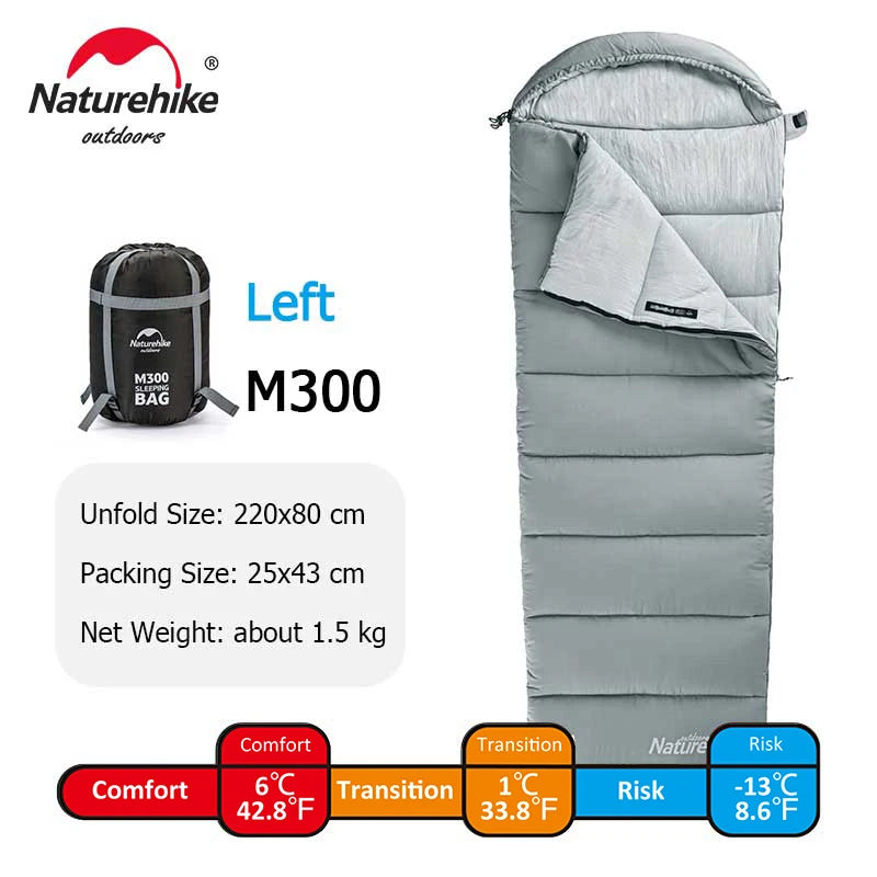 Naturehike M180 Lightweight Sleeping Bag M300 Double Camping Sleeping Bag M400 Machine Washable Winter Sleeping Bag