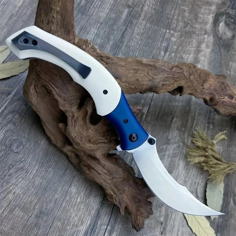 CR 7471 Folding Pocket Knife 8Cr13Mov Blade Resin Wooden Handle Camping Outdoor Hunting Self Defense Survival EDC Tool