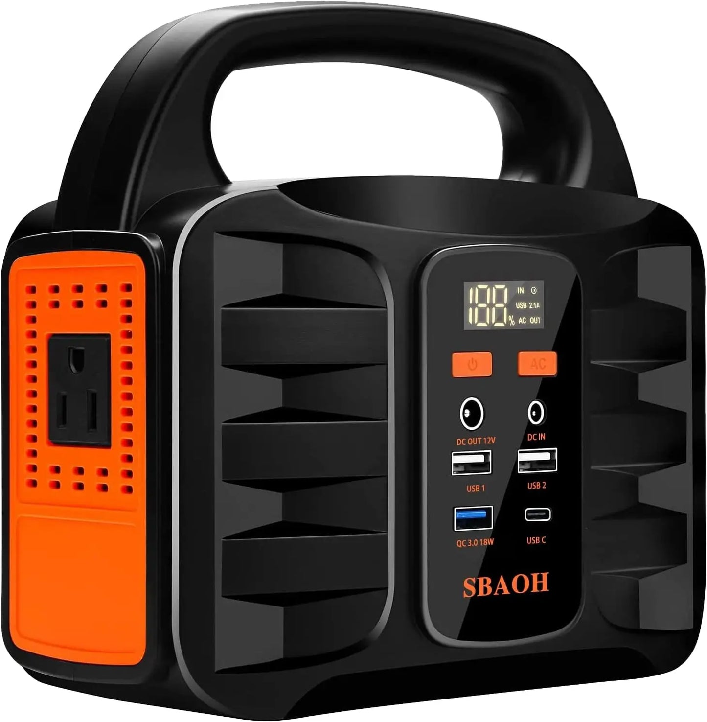 Portable Power Station 155Wh 42000mAh Outdoor Solar Generator with 110V 150W Peak 200W AC Outlet and USB-C PD 30W Port