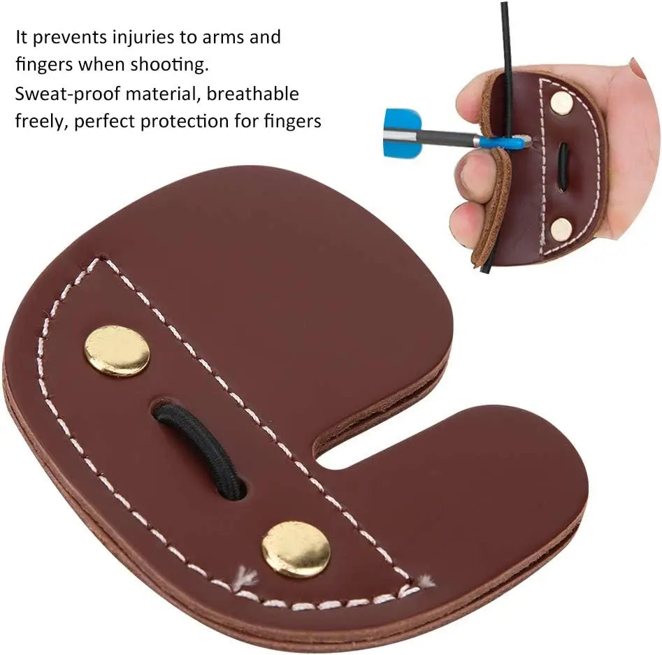 VGEBY Archery Finger Guard Leather Finger Tabs for Traditional Recurved Bow Artificial Finger Protection