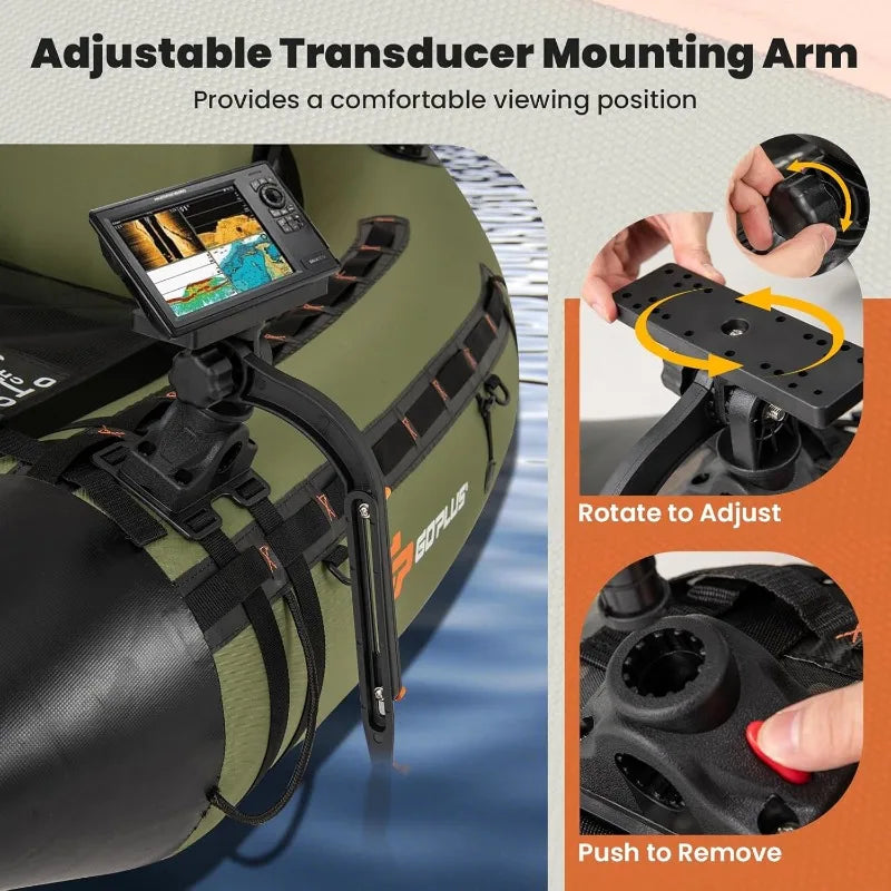 Inflatable Float Tube Fishing Belly Boat with Fish Ruler Pump Storage Bag Adjustable Straps for Angling
