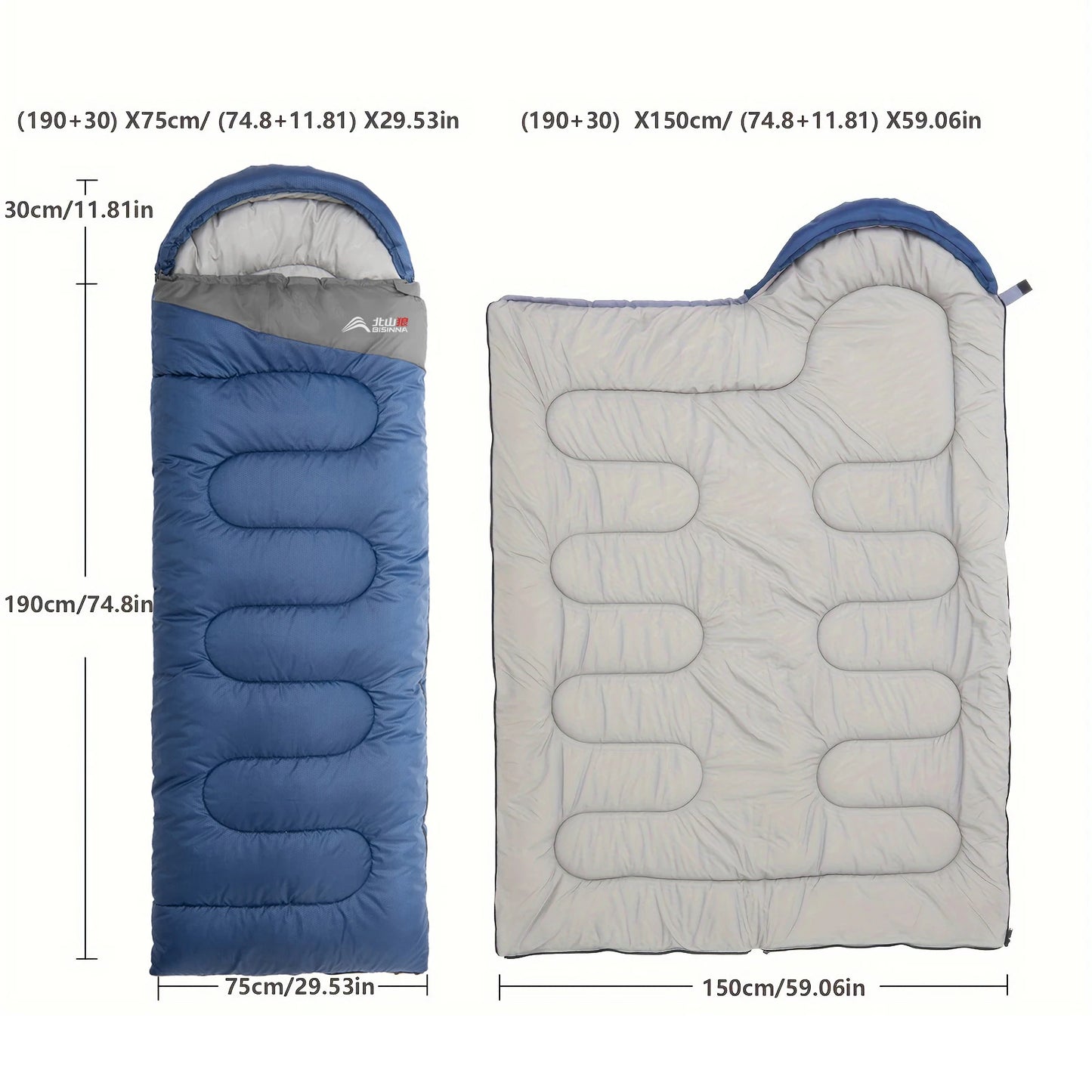 BISINNA Ultralight Waterproof Camping Sleeping Bag Warm Envelope Backpacking for Adults Hiking and Traveling