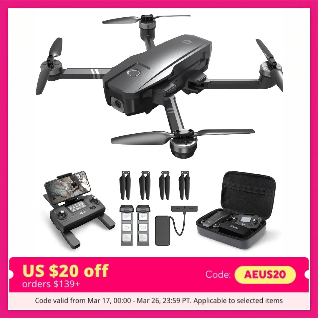 HolyStone HS720 GPS Drone 4K UHD 52 Minute Flight Foldable Brushless Auto Return Follow Me