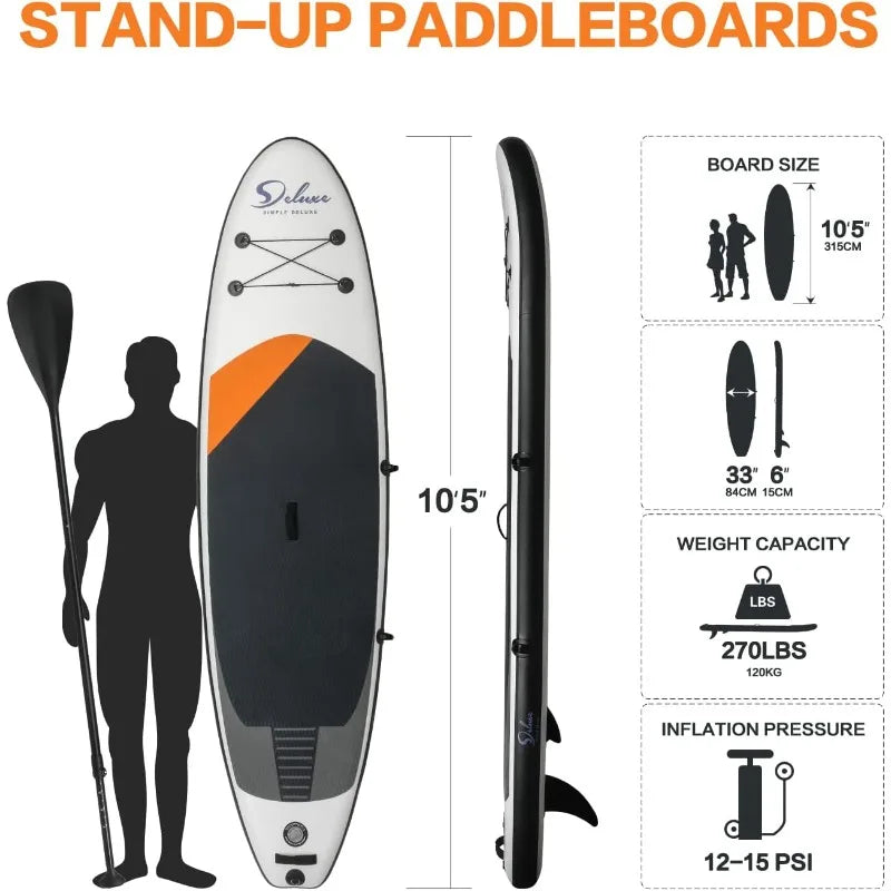 Inflatable Stand Up Paddle Board Simple Deluxe Premium SUP for All Skill Levels Pink Paddle Boards for Adults and Youth