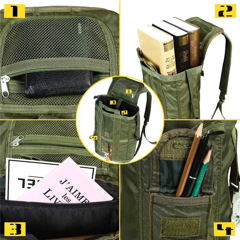 Durable All Purpose Backpack Lightweight Carryall Parachute Bag For Outdoor Hunting Hiking School Travel