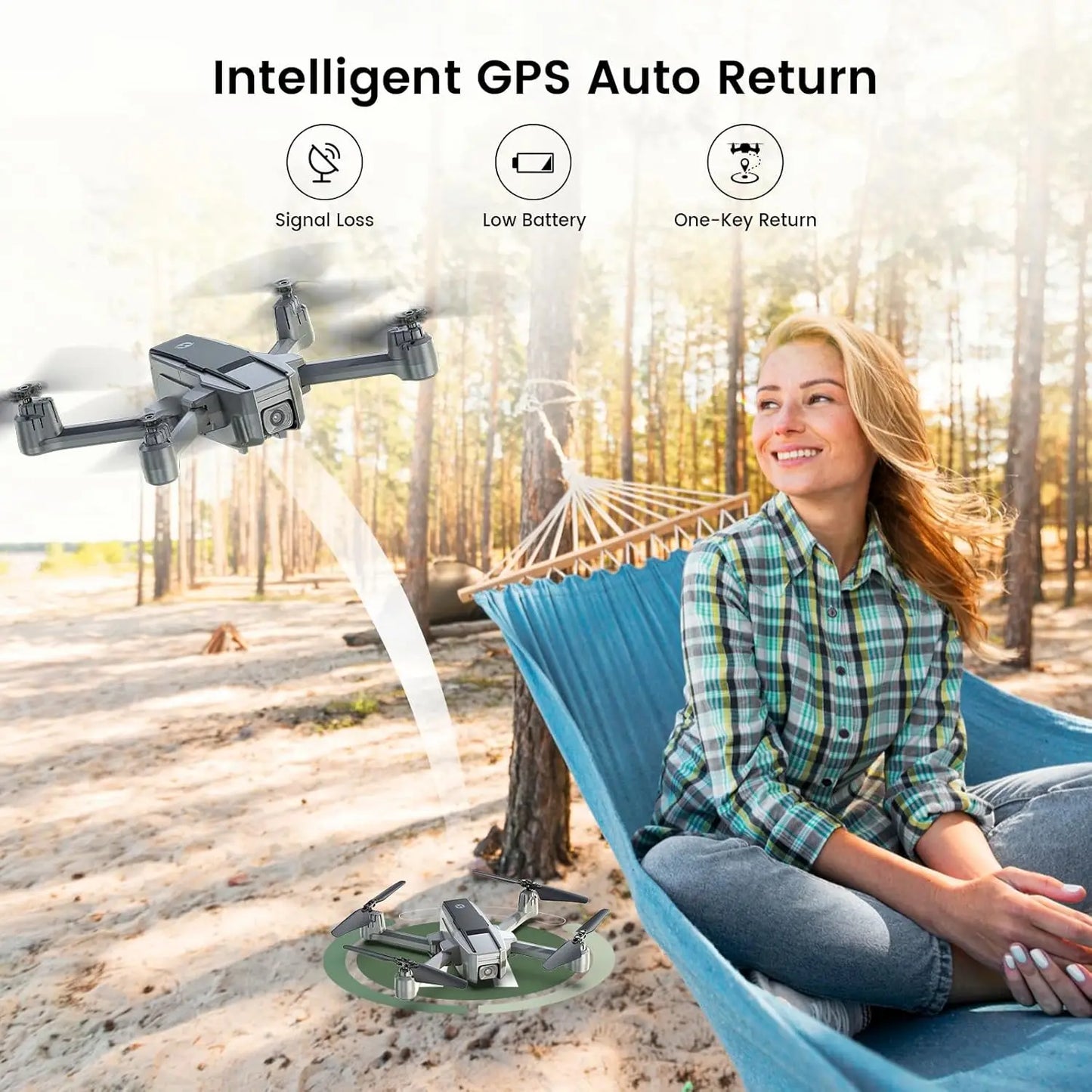 Holy Stone HS440D 4K GPS Drone with 20 Minute Flight Time Follow Me Mode 5G FPV Foldable Design Under 249g