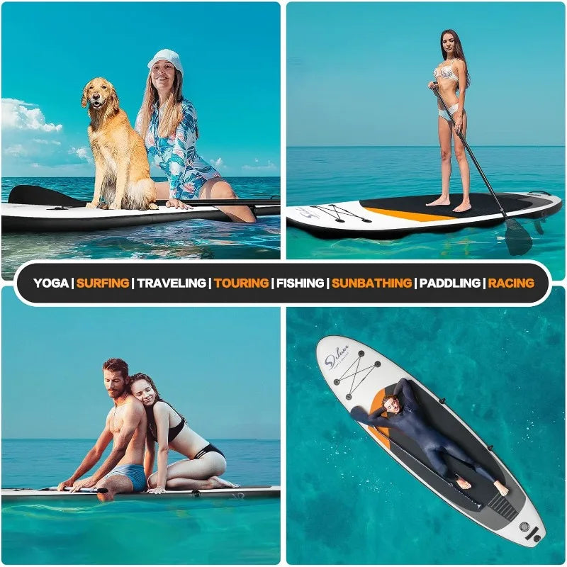 Inflatable Stand Up Paddle Board Simple Deluxe Premium SUP for All Skill Levels Pink Paddle Boards for Adults and Youth