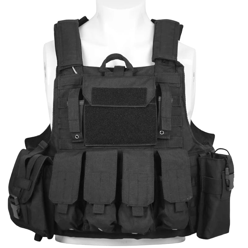 LQARMY Men Tactical Vest 1000D Quick Release Plate Carrier Chest Rig Combat Armor Outdoor Hunting CS Training Airsoft Vest