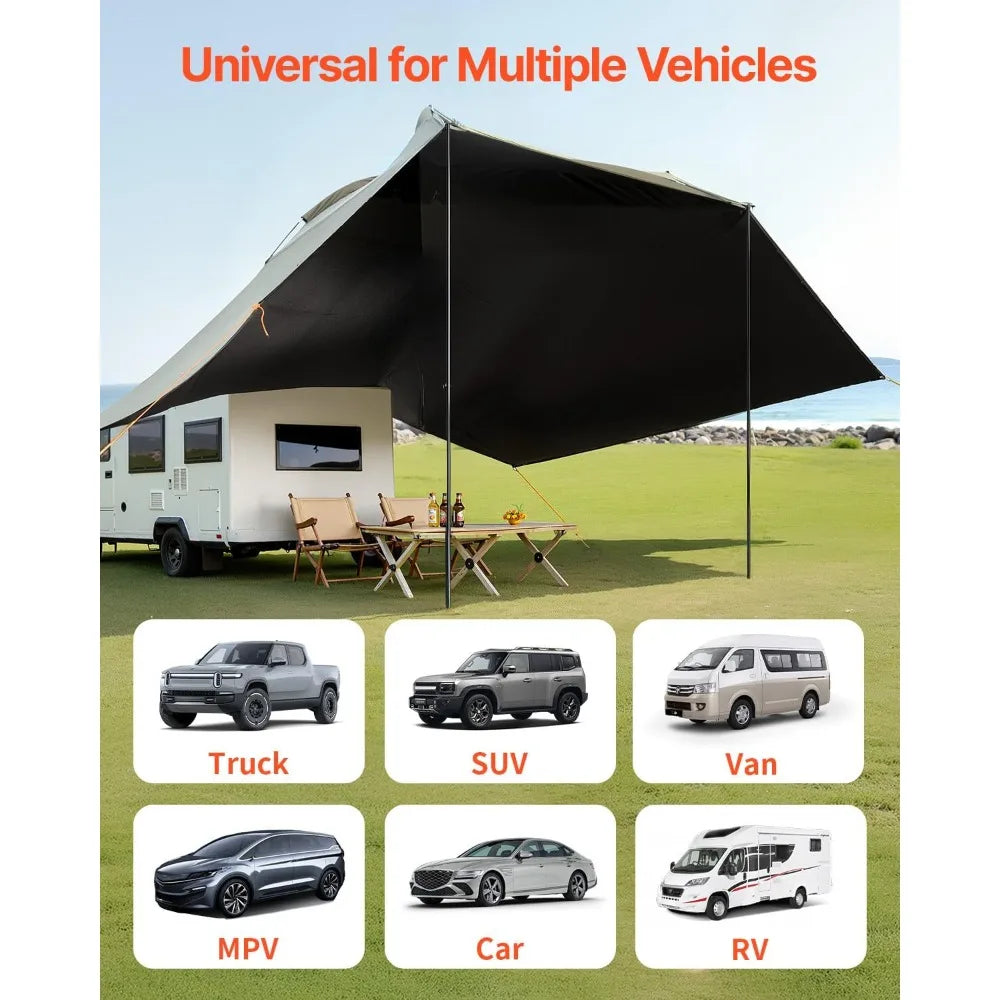 Versatility Camping Tent Moonshade Awning Auto Canopy with UV50 Protection and PU3000mm Water Resistance