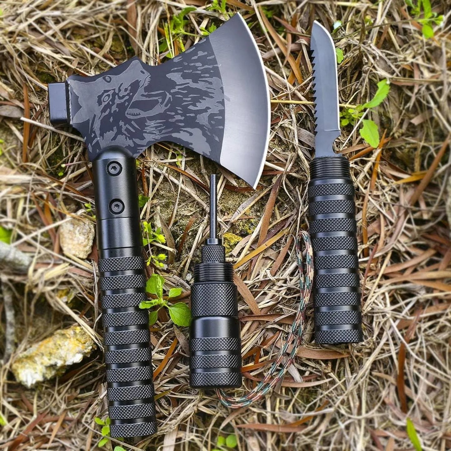 Tactical Folding Survival Axe with Hammer and Nylon Sheath Multifunctional Camping Hatchet for Hiking Hunting Outdoor Survival Gear