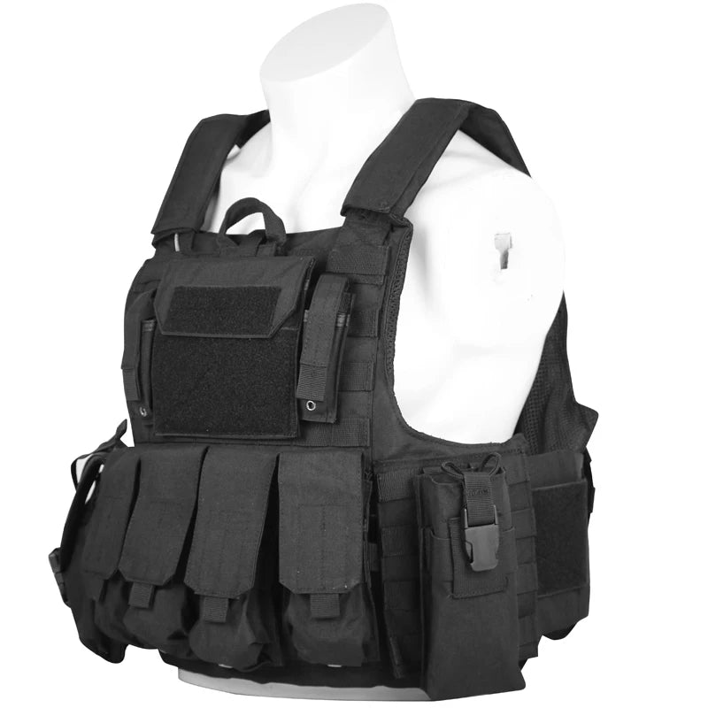 LQARMY Men Tactical Vest 1000D Quick Release Plate Carrier Chest Rig Combat Armor Outdoor Hunting CS Training Airsoft Vest